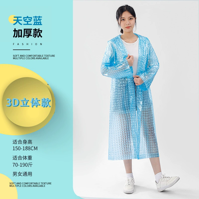 Long handheld raincoat for hiking, increased thickness