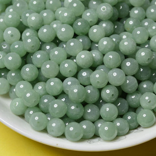WholesAle JAde Loose BeAds Burmese JAdeite A Goods BeAns CyAn Round BeAds WholesAle Ice Glutinous Light Oil CyAn DIY Accessories