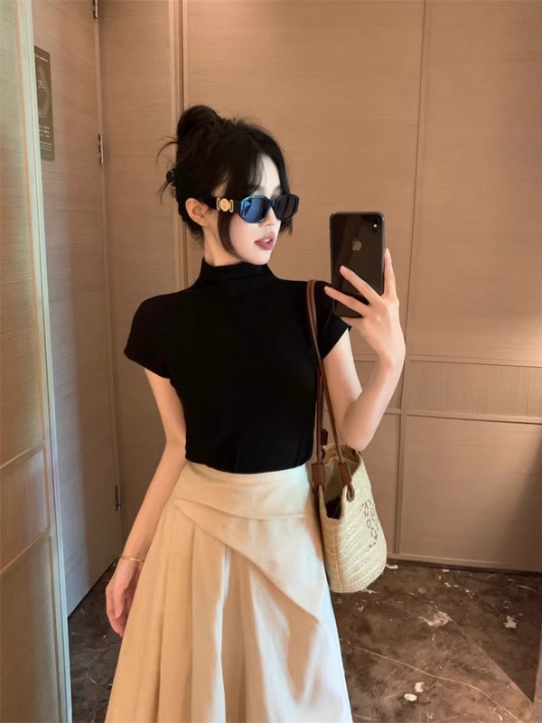 大码时尚微胖MM高腰A字半身裙加长版a字裙半身裙女装初夏季遮胯|undefined