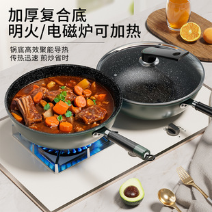 Maifan Stone Non-stick Small Wok Household Wok Pan Steak Frying Pan Kitchen Universal Stove Pot Wholesale