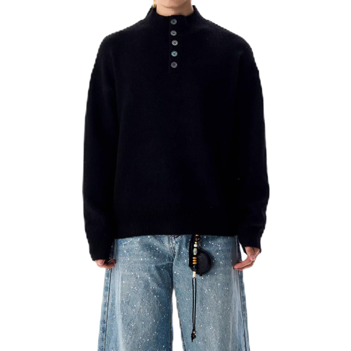 Explosiones transfronterizas de tamaño europeo de gran tamaño Henry cuello jersey suéter hombre sólido viejo viento de dinero alta fábrica de otoño y invierno al por mayor