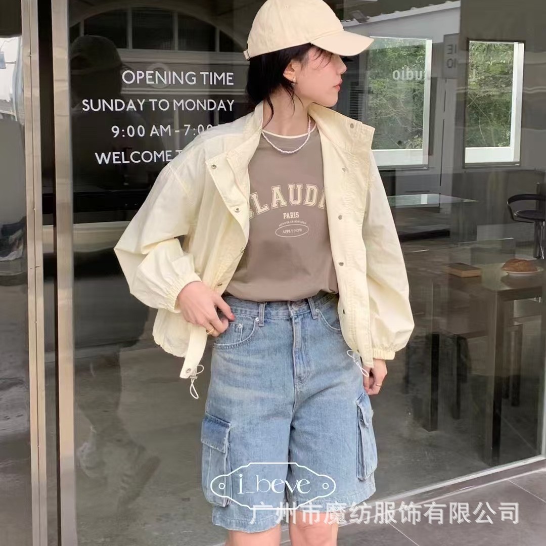 2025清仓甩卖时尚美式潮流复古多袋个性少女牛仔五分裤宽松阔腿厂