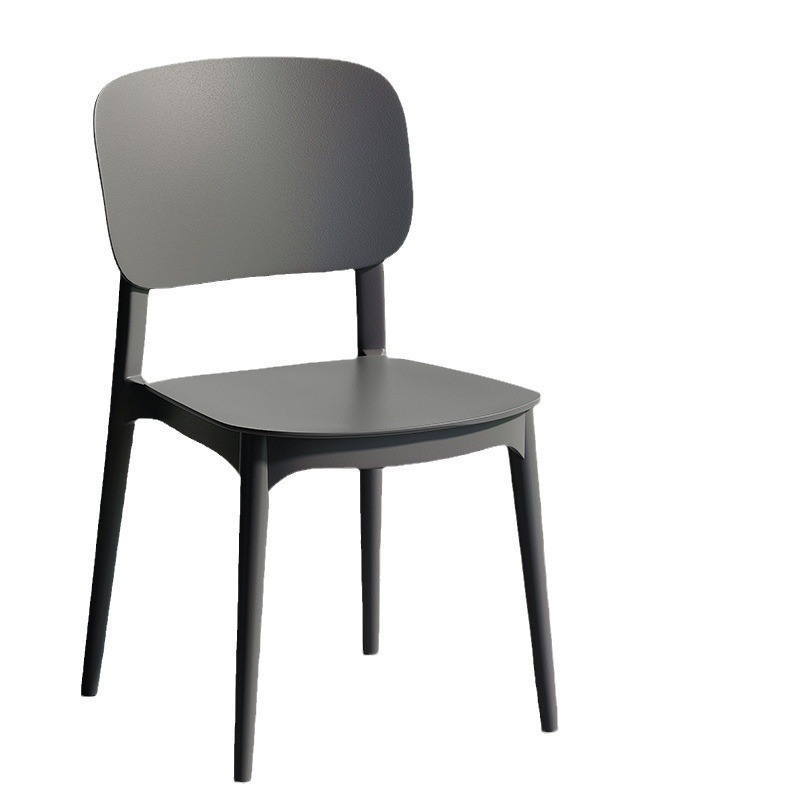 Taburete doméstico con respaldo, silla engrosada de plástico, se puede apilar cómodamente, mesa de comedor sedentaria, silla de comedor de restaurante comercial simple
