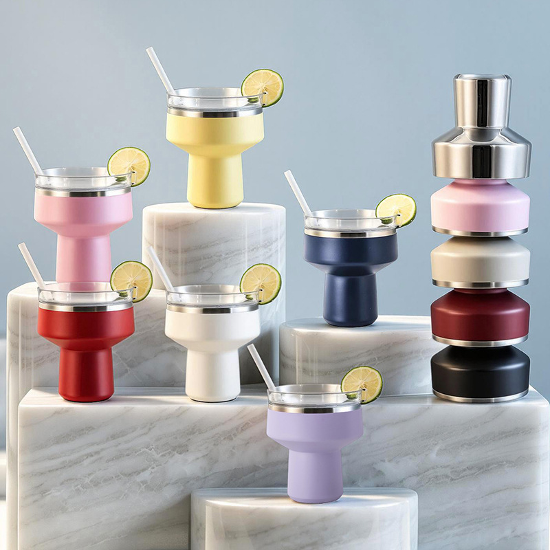 304 Stainless Steel Tall Cocktail Glass 470ml Vacuum Insulated Cup with Straw Coffee Cold Drink Cup 304 Stainless Steel Tall Cocktail Glass 470ml Vacuum Insulated Cup with Straw Coffee Cold Drink Cup