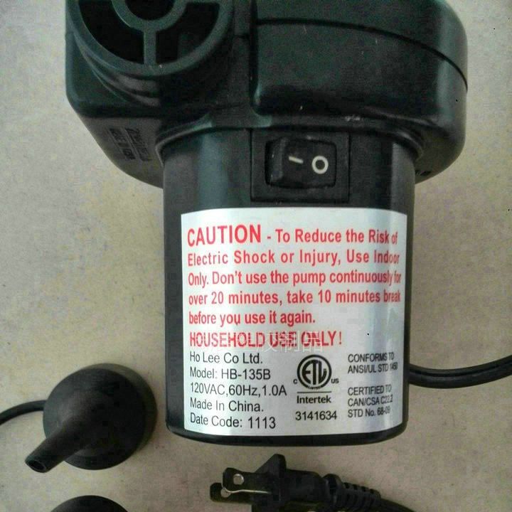 美标110V-120V 扁插 充放两用电动充气泵电泵 适合日本台湾美国等
