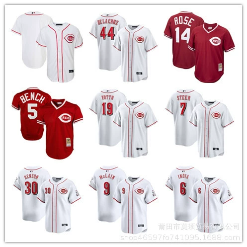 Внешняя торговля Новый MLB Red Team Джерси 19 VOTTO 9 MCLAIN 6 INDIA Детская одежда Женская одежда