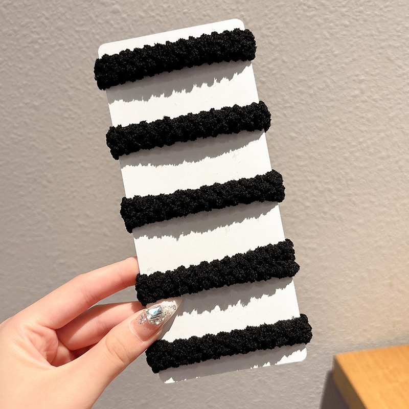 Cauda de caballo alta no colapsa gruesa correa de cabello anillo de cabello negro no estrangula cabello de cabello de alta elasticidad tocado para mujeres