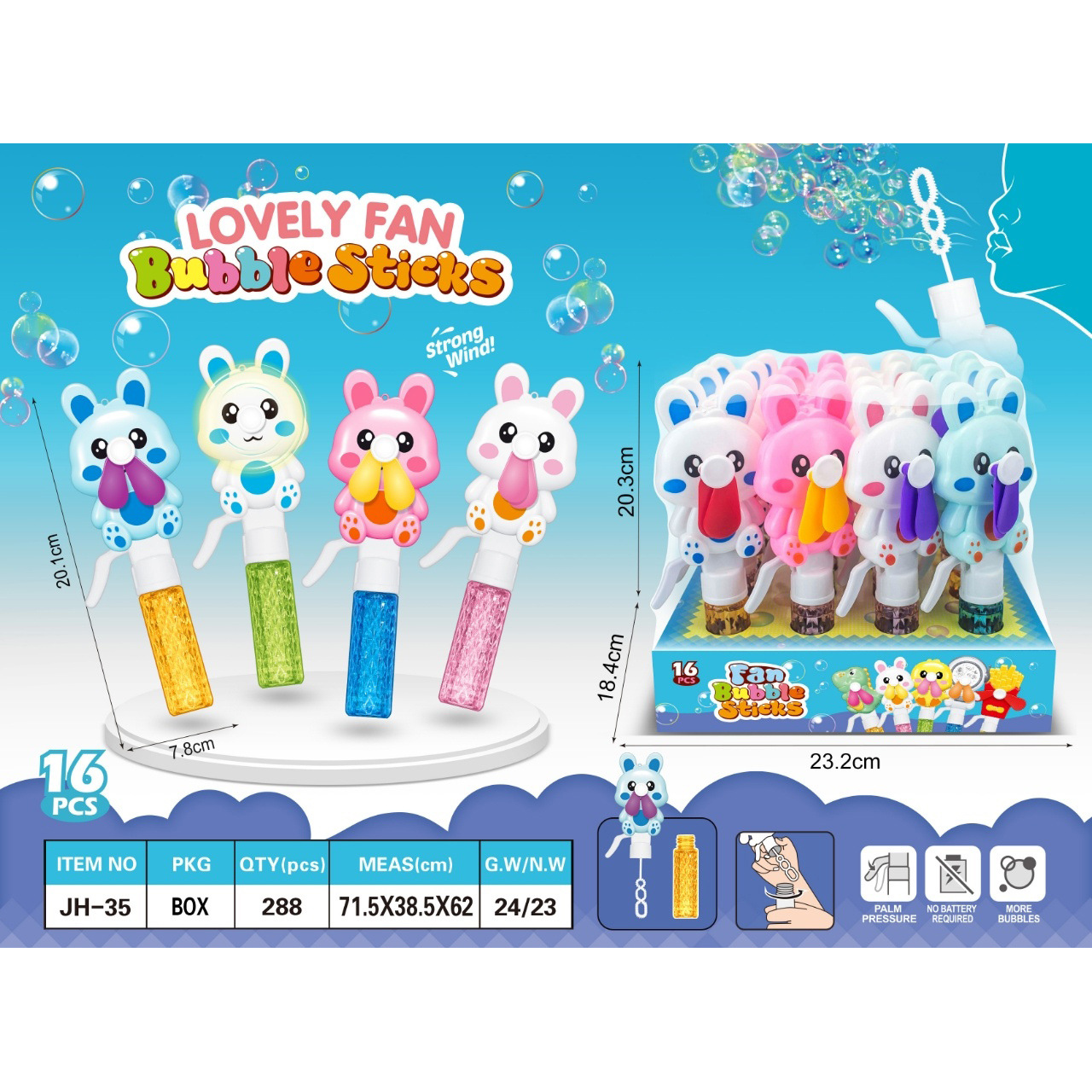 dibujos animados ventilador de presión manual burbuja barra dulce donut burbuja manual pequeño ventilador juguete de verano para niños