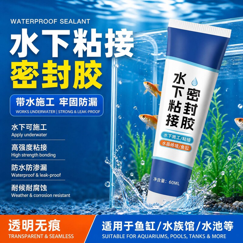Glue for Sealing Leaks, Specialized Transparent Glue for Repairing Fish Tank Leaks, Underwater Bonding, Waterproof Sealing, Glass Glue to Prevent Leaks