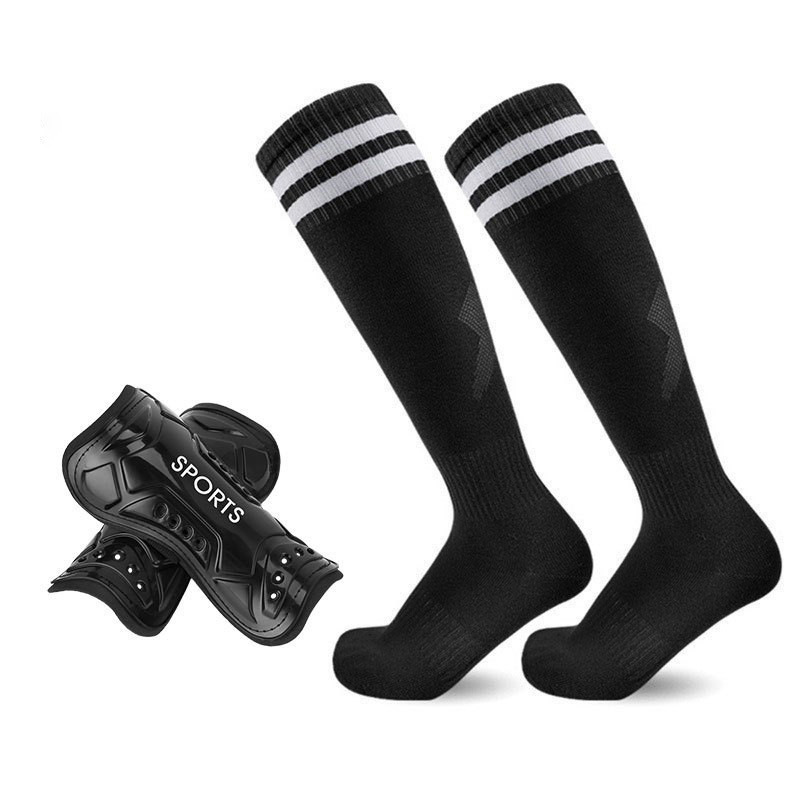Amazon Soccer Shin Guards with Straps Cross-Border Trade Towel Bottom Football Socks