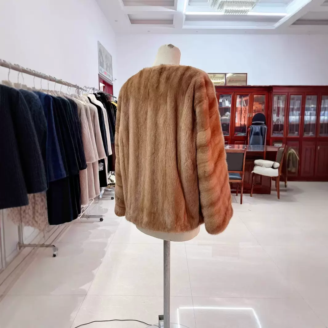 MSBEAST进口小母貂全抽貂皮大衣女圆领水貂皮草外套丨东方匠韵