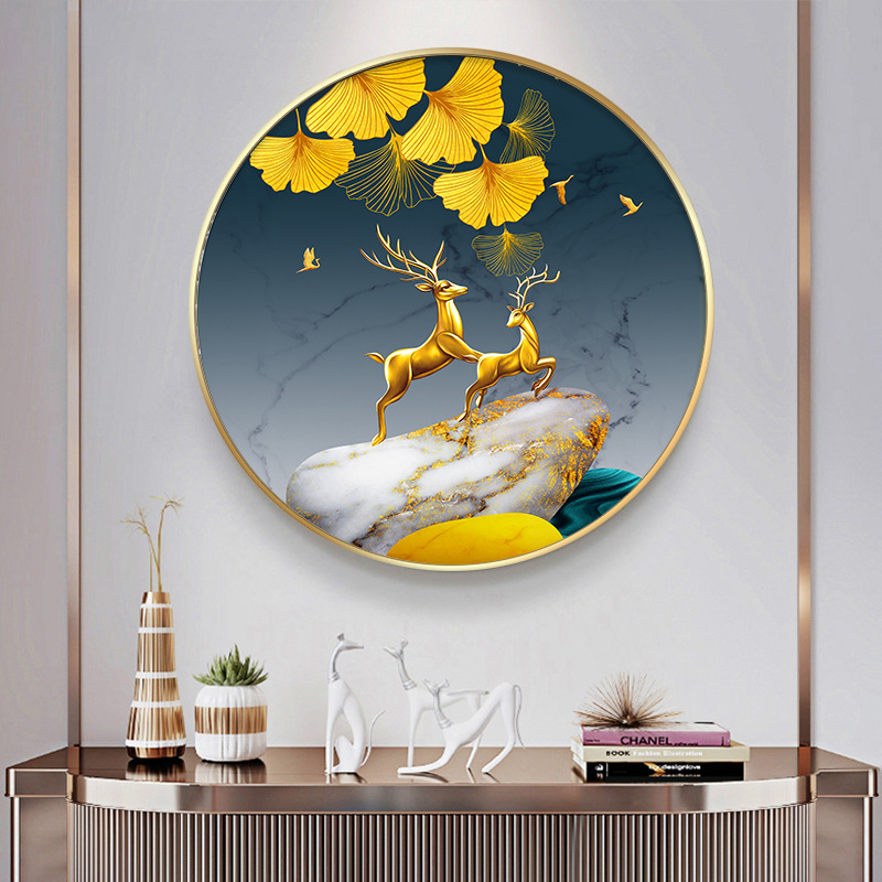 Nueve peces cuadros redondos porche pinturas decorativas lujosas pasillo fantasía pasillo comedor pinturas colgadas fondo de sofá sala de estar