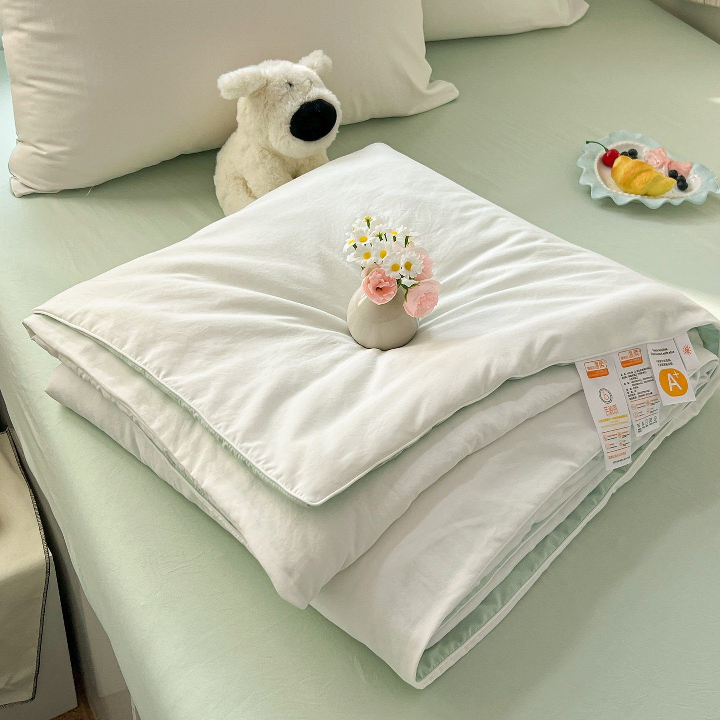 Categoría A colcha de aire acondicionado de verano colcha de cuatro piezas set de colcha de verano núcleo de algodón puro algodón lavable a máquina colcha de un solo niño colcha 4
