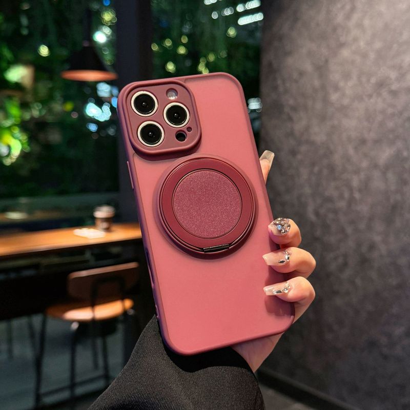 Apple 16ProMax 携帯電話ケース iPhone15対応 マット仕上げ 360°隠しスタンド 17p 磁気吸着 落下防止|undefined