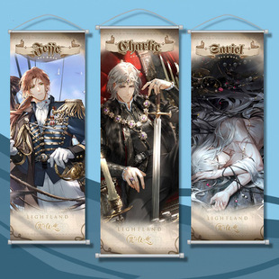 Light yu night hanging painting cartoon character peach skin velvet scroll cloth decorative painting HD spray painting two-dimensional hanging hanging painting