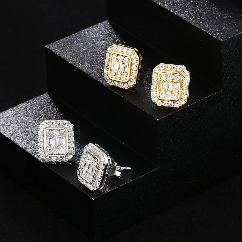 Fashion Geometric Copper Inlay Zircon Ear Studs 1 Pair