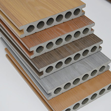 塑木地板户外圆孔别墅庭院花园防腐木塑板材工程防滑塑木地板室外