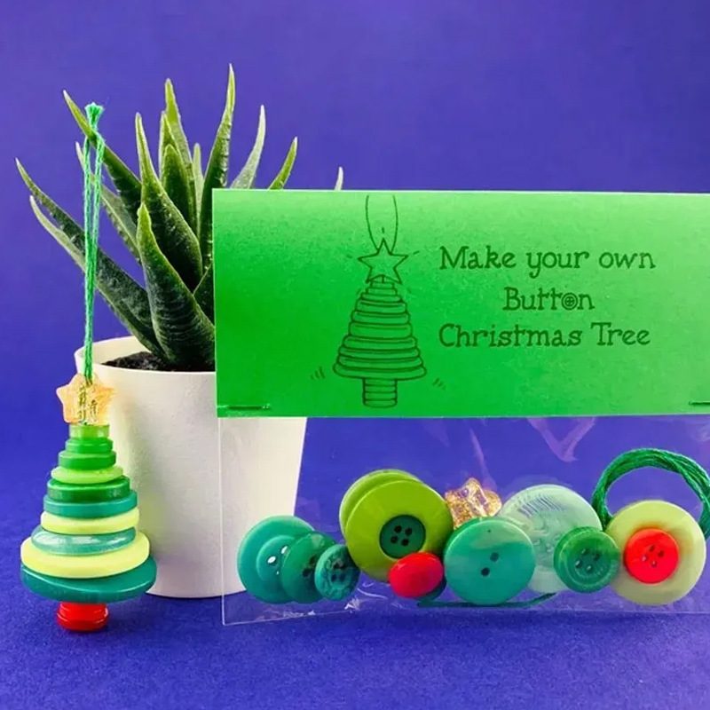 跨境DIY Button Snowman Ornament Kit 有趣圣诞纽扣装饰制作套装|undefined