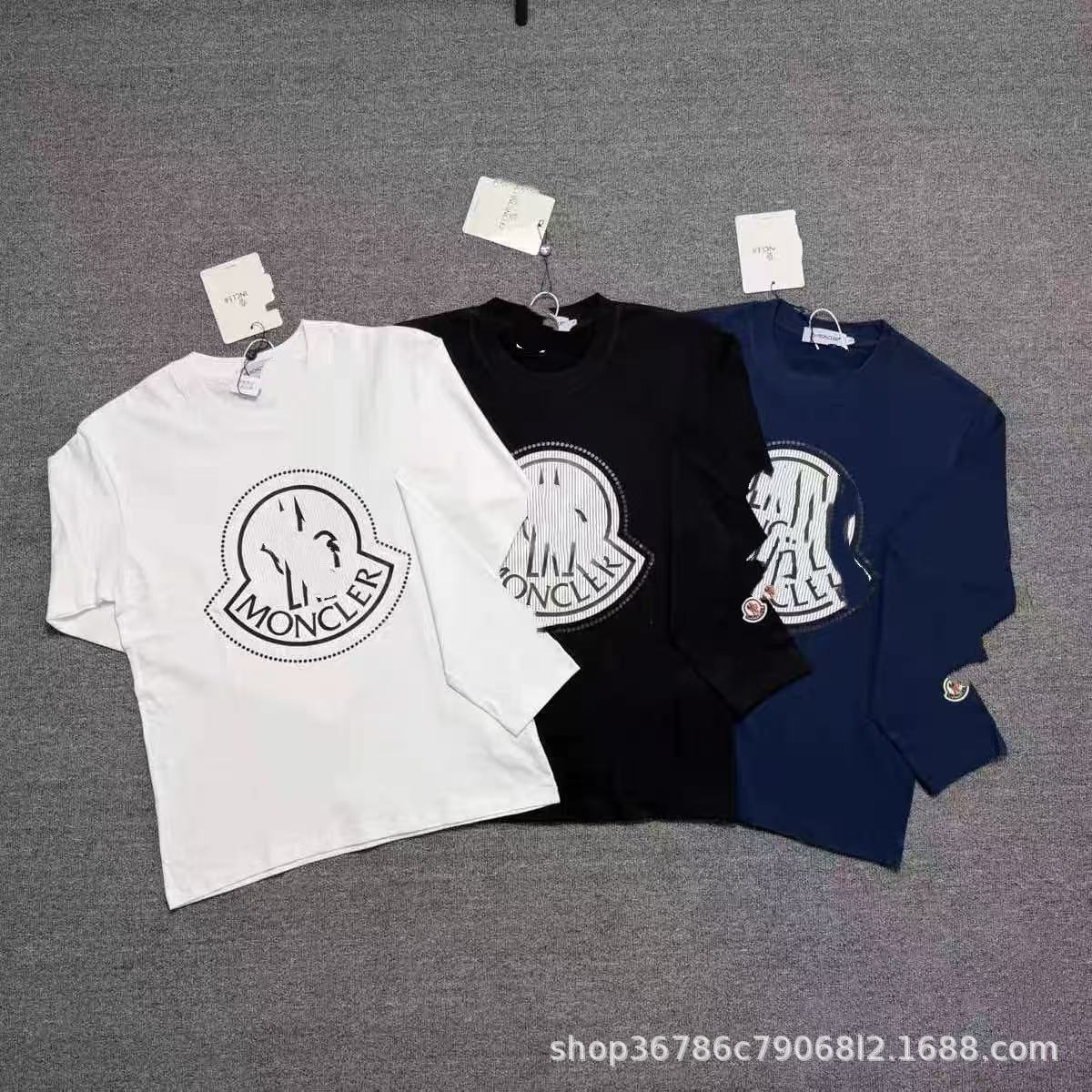 Guangzhou Mengjia High-Weight Spring Style Logo Print Unisex Round Neck Loose Long-Sleeve T-Shirt, Six Washes