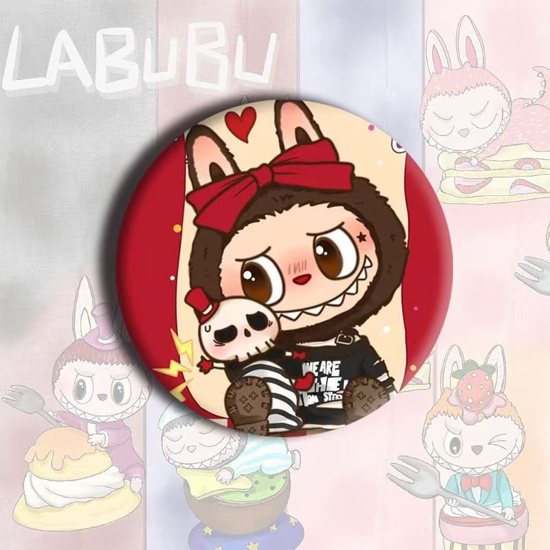 LABUBU ラブブバッジアニメ漫画バーブックバッグ装飾ペンダント 58 ミリメートルバッジペンダント周辺機器|undefined