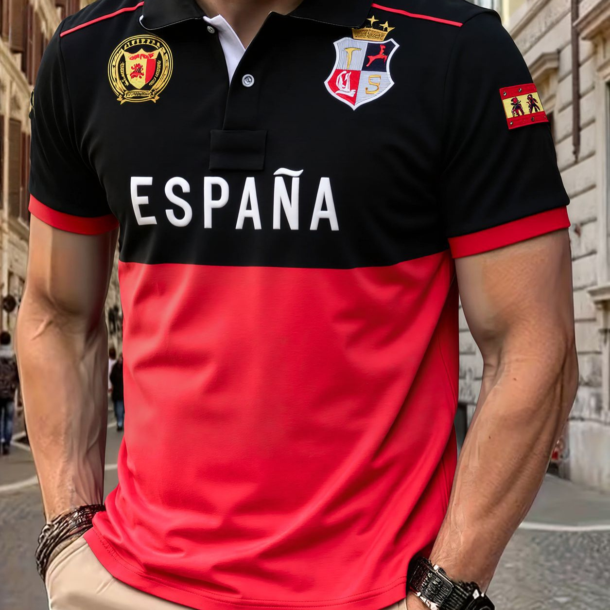 Nueva Camiseta Polo de Algodón Bordada de Moda de Verano, Estilo Deportivo Informal de Manga Corta para Viajes a España, Comercio Exterior Transfronterizo