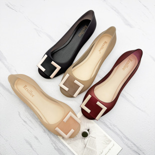 Summer New Style Flat Heel Shoes Women's Non-slip Waterproof Baotou Jelly Shoes Women's Plastic Shoes Non-slip Rain Shoes Beach Shoes Sandals