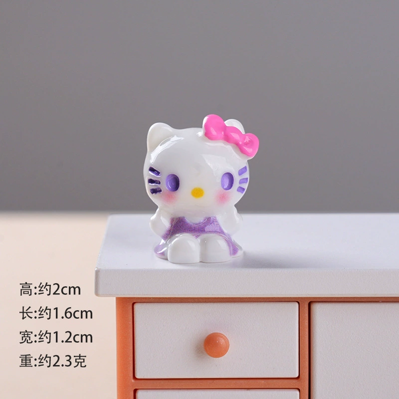 Брелок (Hello Kitty) сидящая Китти из смолы, аксессуар для рукоделия, 1,6×1,2×2 см, лёгкий