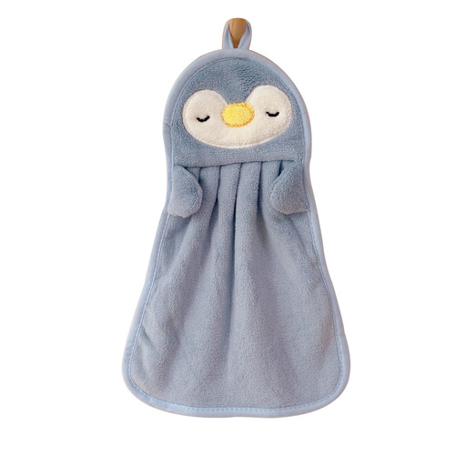 Hand towel, hanging absorbent towel, children's hand towel, baby hand towel, cute penguin duck, skin-friendly and soft