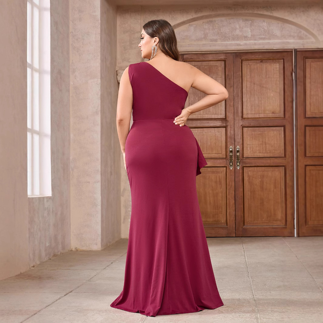 Vestido de comercio exterior europeo y americano nuevo estilo Amazon lentejuelas vestido de novia de la madre de la boda vestido de dama de honor sin mangas