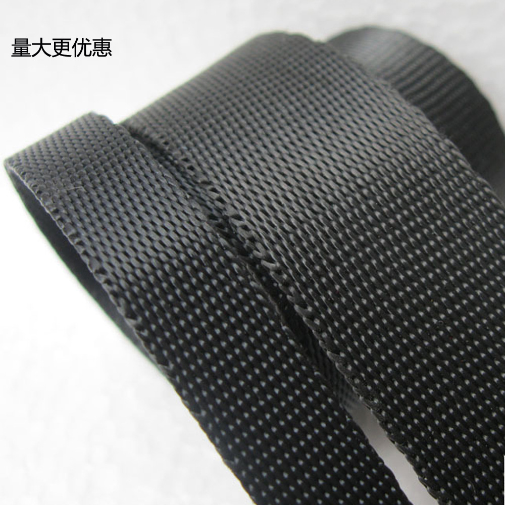 厂家销售仿尼龙织带箱包器材用平纹pp织带现货密文人字纹尼龙织带