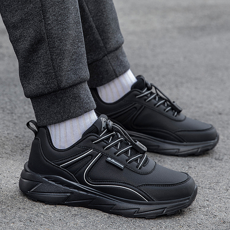 Zapatos para hombres de edad avanzada Otoño nuevo cuero impermeable zapatos casuales para caminar zapatos para hombres de mediana edad papá zapatos de viaje