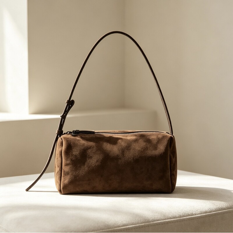 Korean niche 2025 new model facade pa*** genuine leather vintage suede baguette shoulder bag Korean niche 2025 new model facade pa*** genuine leather vintage suede baguette shoulder bag