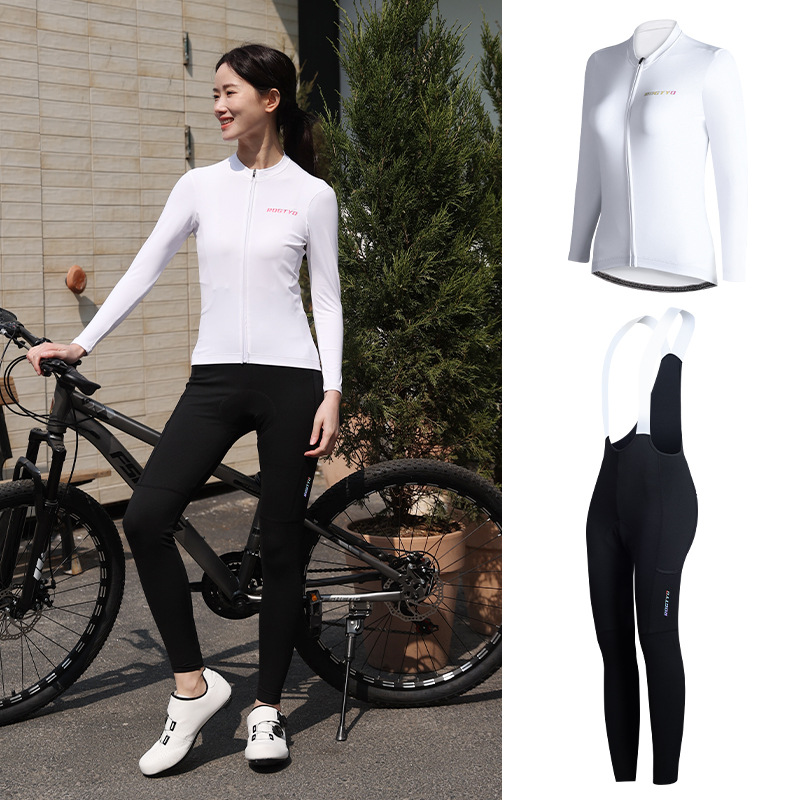 Vehículo de carretera de montaña ropa de ciclismo de manga larga primavera y verano ligera chaqueta de mujer delgada y rápida secado conjunto de bicicleta profesional