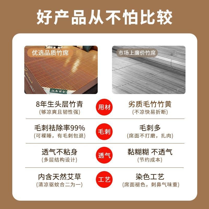 ヨモギマット、竹マット、夏用わらマット、冬夏兼用折りたたみ家庭用夏籐マット、夏用マット、アイスシルクマット|undefined