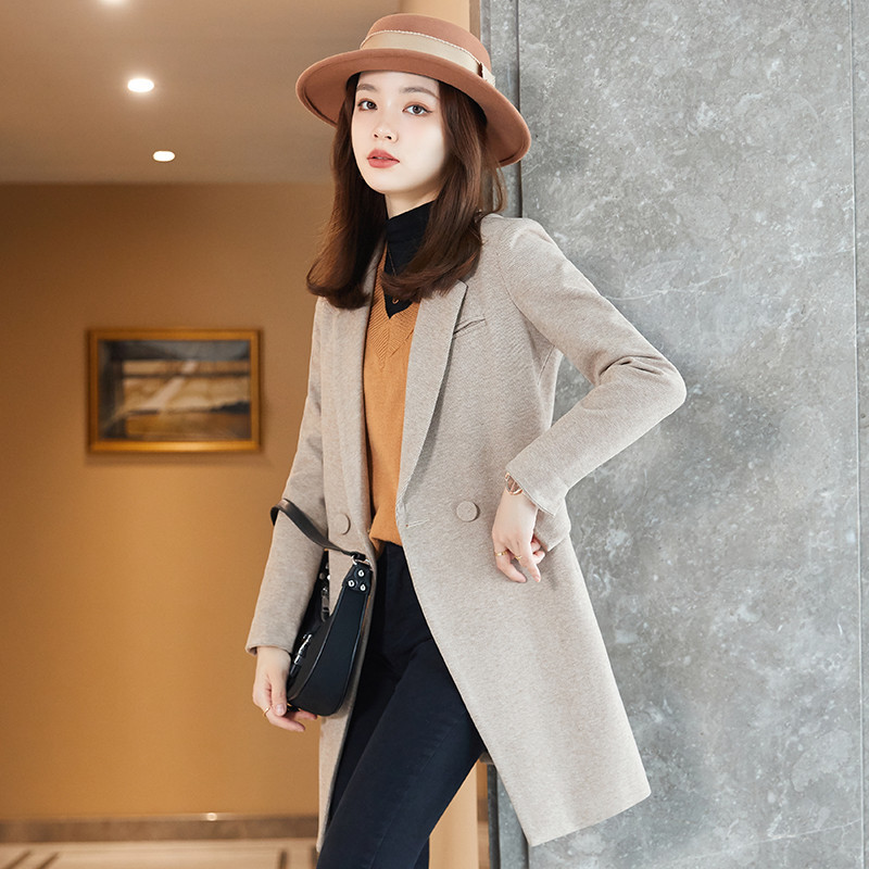 apricot autumn elegant classic suit jacket