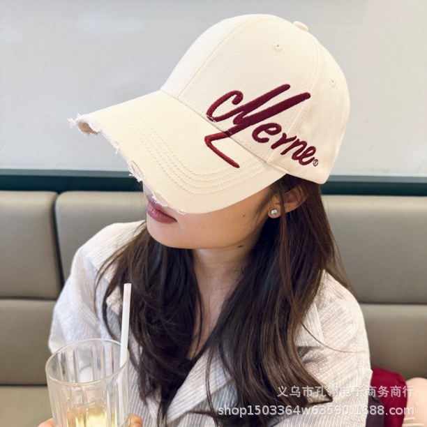 帽子女2025新款大头围刺绣棒球帽宽帽檐大脸显脸小潮牌硬顶鸭舌帽|undefined