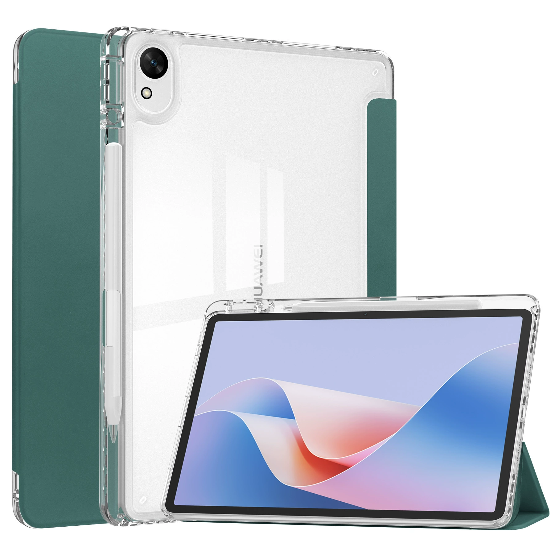 Защитный чехол из прозрачного акрила для Huawei MatePad 11.5S, полный набор, с отделением для стилуса, против падений