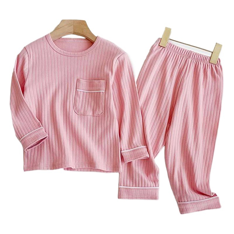 Primavera y otoño ropa para el hogar de los niños ropa interior de los niños traje de algodón puro pijamas de las niñas de dos piezas conjunto bebé otoño ropa pantalones largos