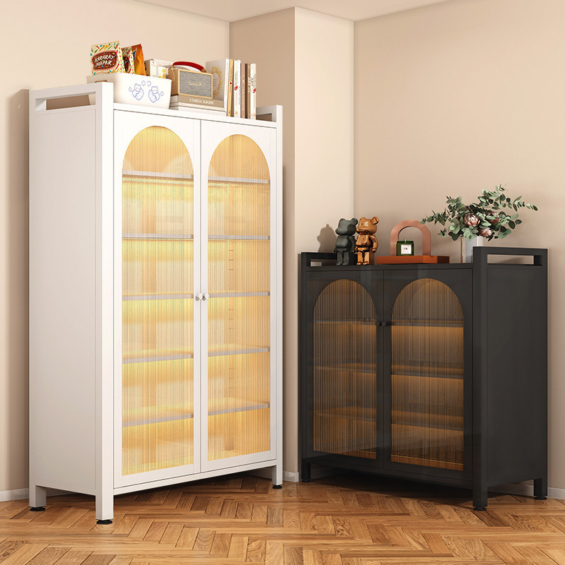 Gabinete de acero con puerta estante de libros para niños dormitorio armario de almacenamiento sala de estar mostrador armario de hierro forjado estante de almacenamiento armario de almacenamiento a prueba de polvo