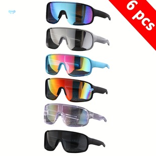 6Pcs Cycling Glasses Set Pc Polycarbonate Frame Pc Cycling Glasses Set