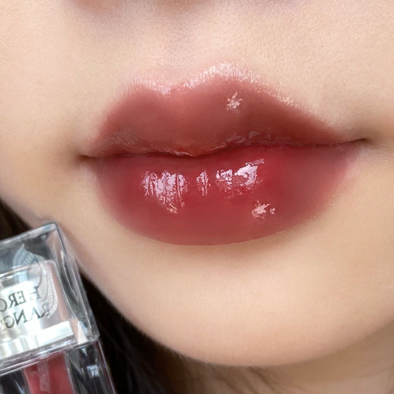 Herorange ~ 氷透晶粋鏡光唇釉薬水潤透亮持続発色はカップ成膜ガラス唇彩をつけない|undefined