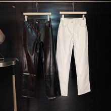 PU皮裤时尚新款宽松高腰休闲长裤女街头风个性直筒显瘦阔腿裤2025