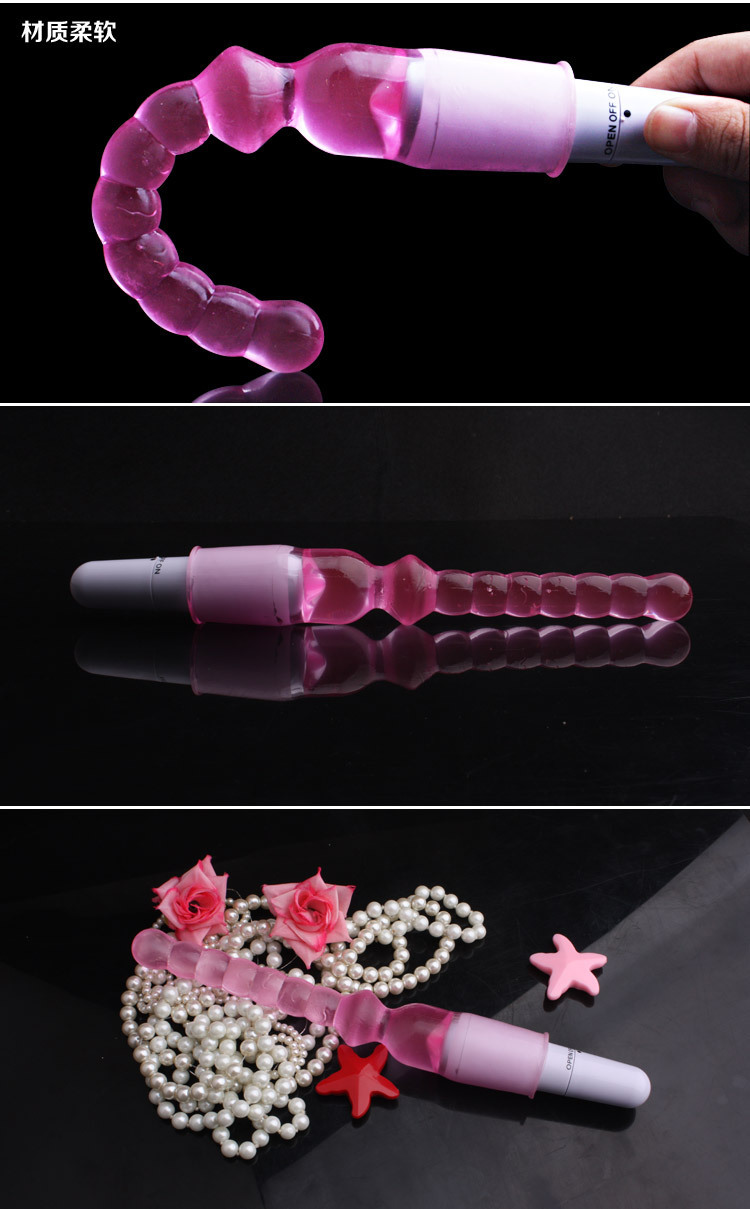 Vibrating Anal Plug with Pull Beads, G-spot Stimulation, Soft Silicone, Unisex Adult Toy — detail image 4