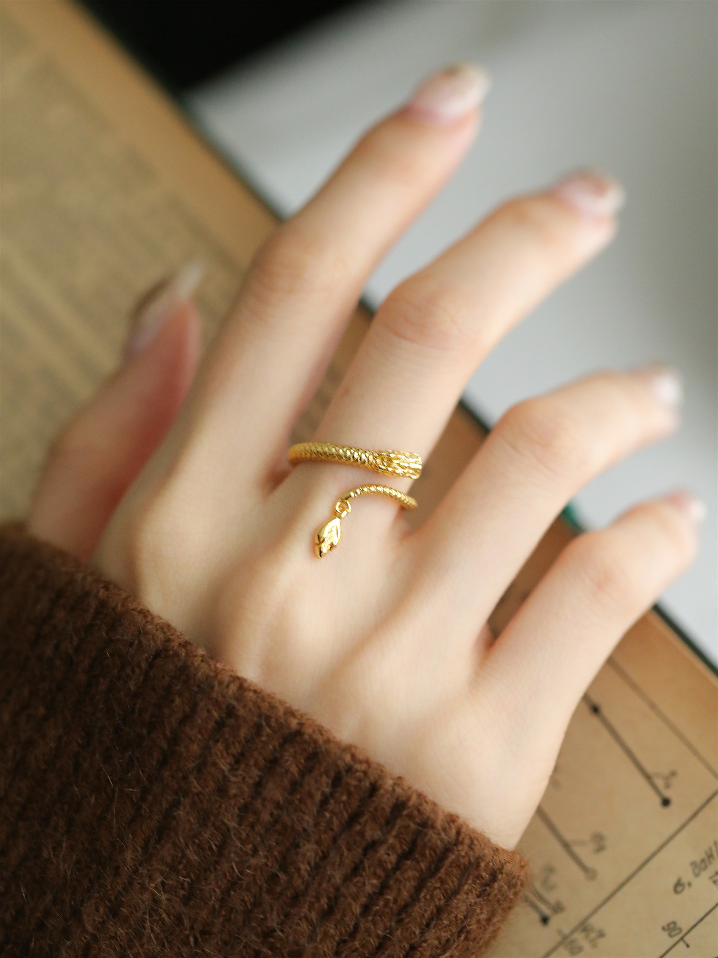 Bijoux et accessoires Bague Dragon Année Petit Dragon Doré Design de niche Mode Bague Année Dragon Zodiaque Haut de gamme Accessoires de bague Femme_voghion.com