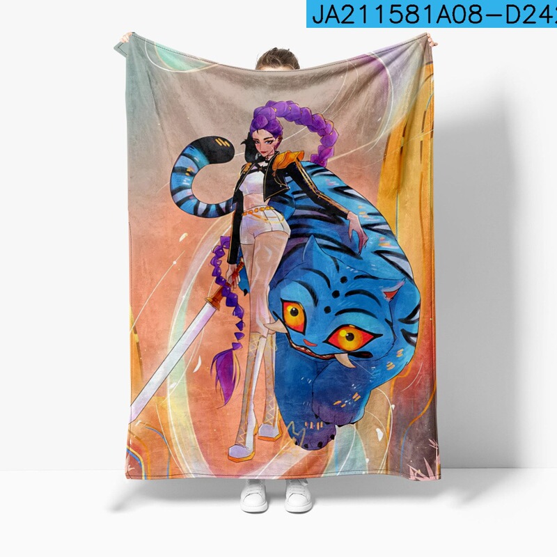 3D新品电影 K-POP 猎魔女团 毛毯午睡毯法兰绒印花保暖|undefined