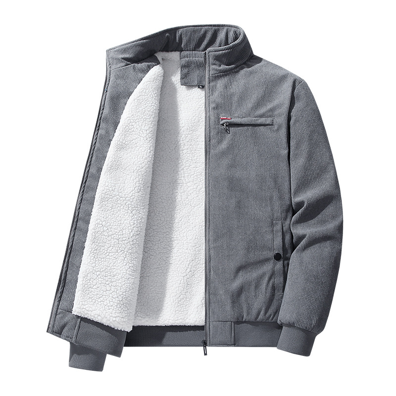 Ropa de algodón de meandruño para hombres otoño-invierno ropa de cachemira gruesa suelta ocio papá chaqueta cálida chaqueta chaqueta