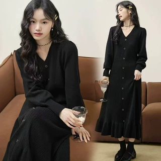 孕妇秋冬装哺乳连衣裙中长款冬季时尚毛衣裙孕妇裙孕妇装中长款潮