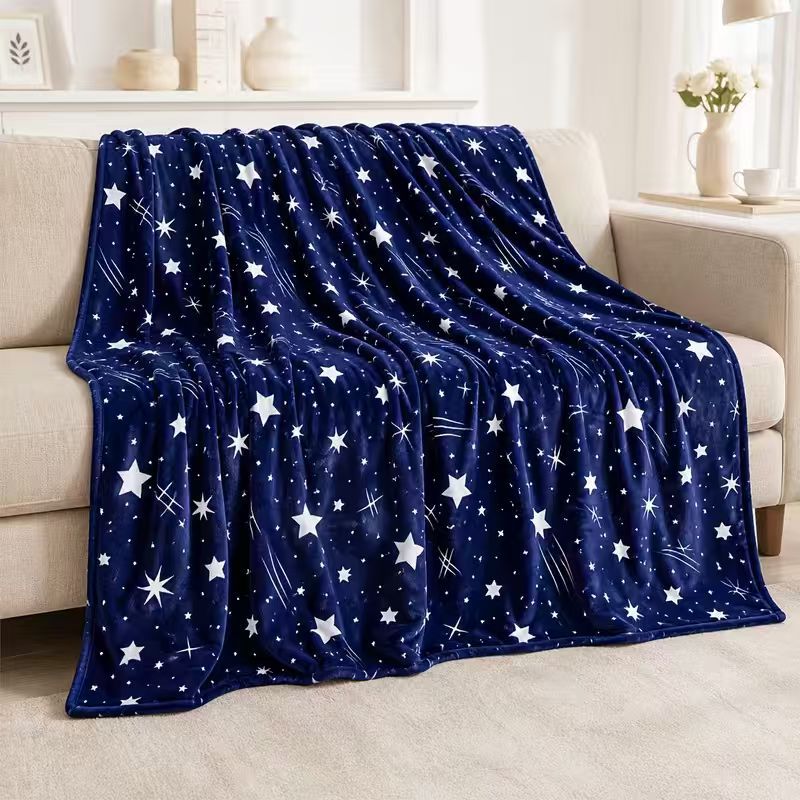 Shining Star Flannel Blanket, Sofa Cover, Digital Print Cartoon Blanket, Nap Blanket, Towel Blanket