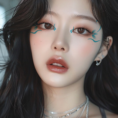 彩色眼角紋身貼防水女持久可愛舞台表演花鈿臉部妝容六一兒童節貼