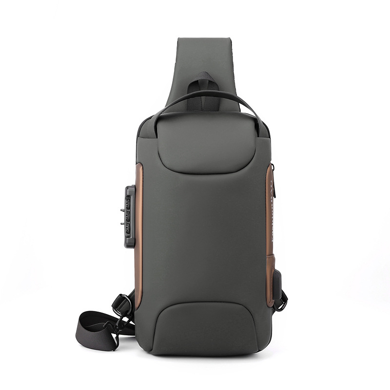 Bolso de pecho para hombre recargable USB nuevo transfronterizo, bolso de mensajero ligero para viajes de negocios, bolso de hombro multifuncional para viajeros